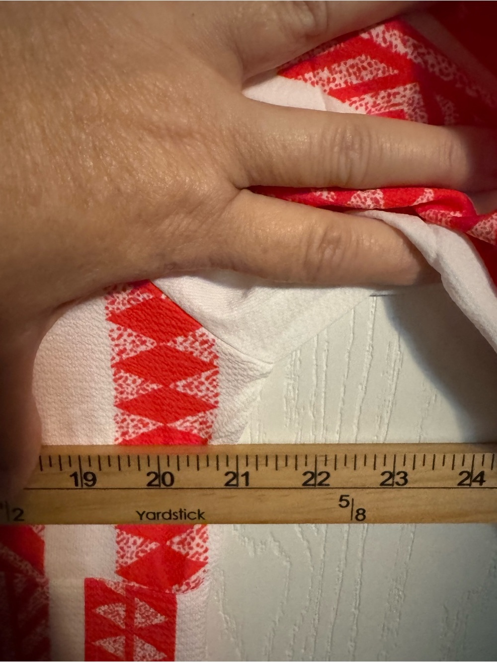 Red & White Patterned Maxi Dress - Lightweight Tiered Design - Picture 6 of 7